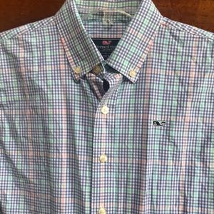 Vineyard Vines whale button down shirt, L (16-18)
